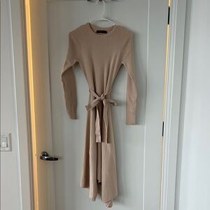 Elegant Tan Knit Dress
